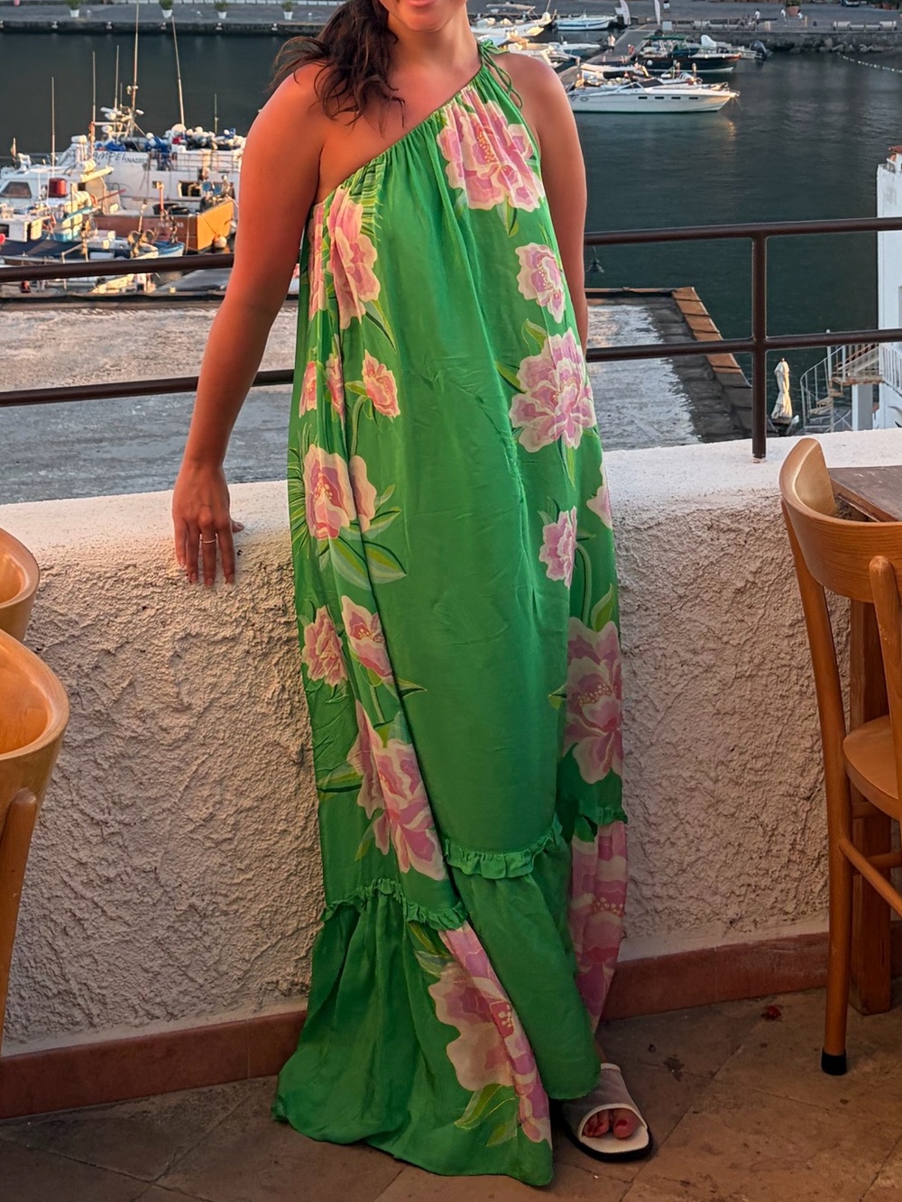 FARM Rio Green Floral Vibing Maxi Dress XS
